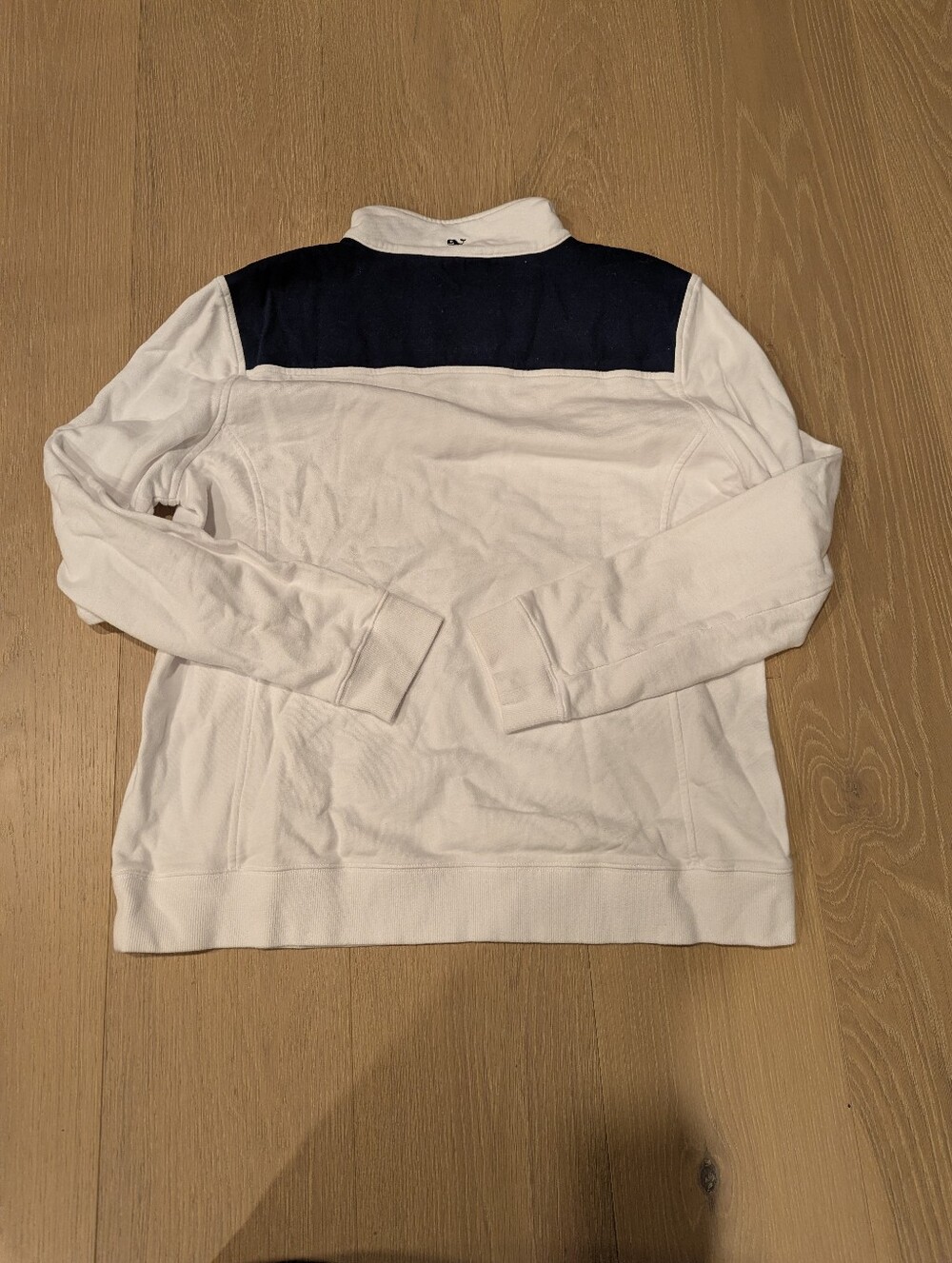 Vineyard Vines White Quarter-Zip Pullover with Navy Accents - Picture 3 of 7